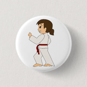 Red Belt Girl Button