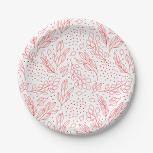 Red Berries and Foliage Festive Christmas Paper Plate