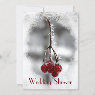 Red Berries and Frost Couples Wedding Shower Invitation
