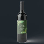 Red Berries and Greens Christmas Holiday Wine Label<br><div class="desc">Stylish watercolor leaves and red berries on a dark green background with your greeting and info in chic lettering on these wine bottle labels - fun for personalised wine gifts for the holidays. CHANGE to any wording. Use the Customise Further feature to add or delete text, align text, change the...</div>