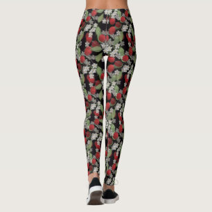 Red berries , cherry leggings