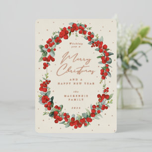 Red Berries + Eucalyptus Botanical Frame Christmas