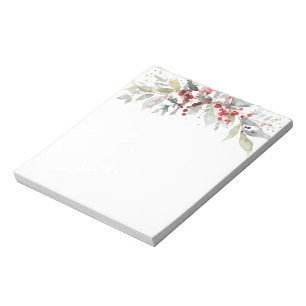 Red Berries Greenery Foliage Christmas /Wedding Notepad