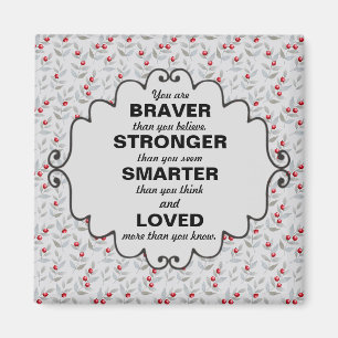 Red Berries Grey Leaves Words of Encouragement Magnet