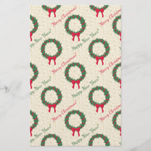 Red Berries Holly Merry Christmas Stationery