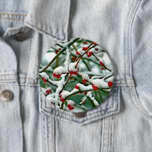 Red Berries in the Snow (2025) 10 Cm Round Badge