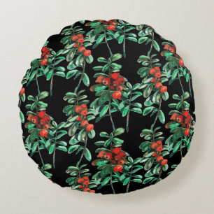 Red berries, lingonberry throw pillow