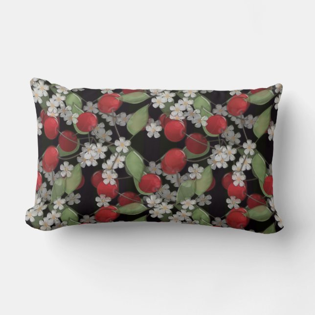 Red berries lumbar cushion (Front)