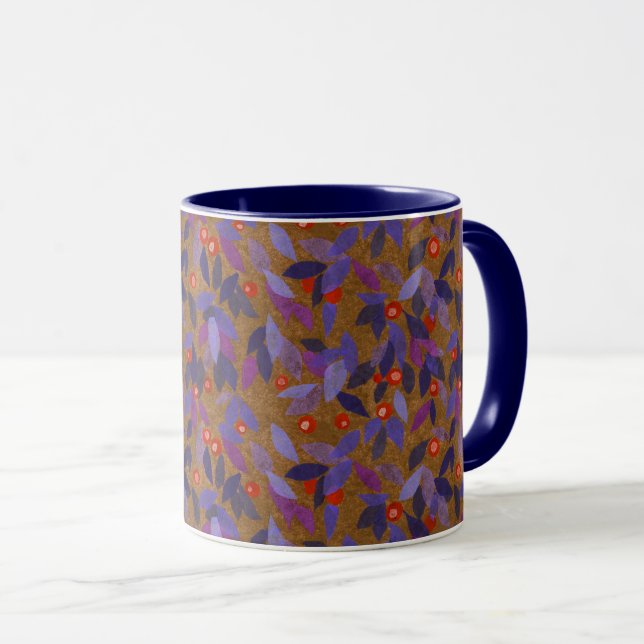 Red Berries Minimal Floral Pattern Simple Botany Mug (Front Right)