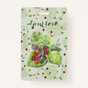 Red berries of blackberry ID badge
