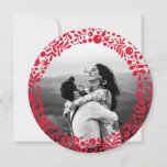 Red Berries Photo Frame Two-Sided Round Card<br><div class="desc">A cheerful round frame of red berries and leaves overlay your favourite photo for a unique and seasonal holiday card that that will stand out from the crowd. Don't forget to personalise the back with your own greeting, a personal message and your names. Punch a hole in the top of...</div>