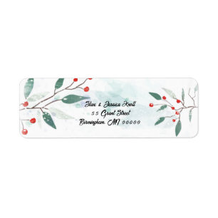 Red Berries Return Address Labels
