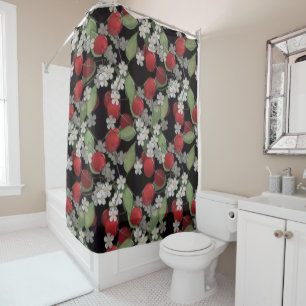 Red berries shower curtain