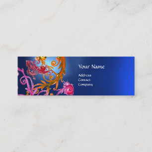 RED BERRIES SWIRLS GEMSTONE blue Mini Business Card