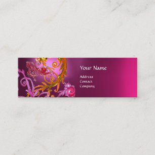 RED BERRIES SWIRLS GEMSTONE red pink Mini Business Card