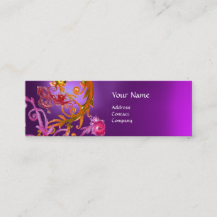 RED BERRIES SWIRLS GEMSTONE red purple Mini Business Card