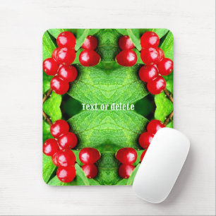 Red Berries With Raindrops Nature Personalised Mouse Pad