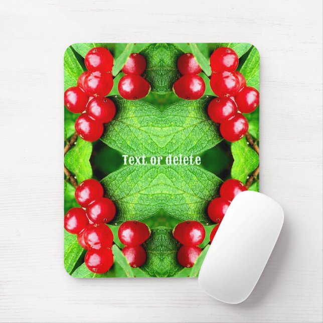 Red Berries With Raindrops Nature Personalised Mouse Pad (With Mouse)