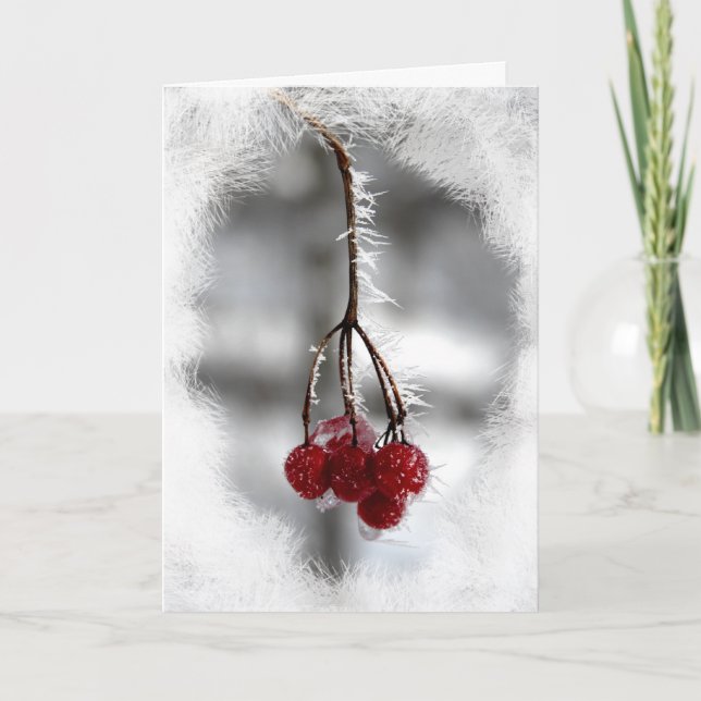 Red Berry Christmas Birthday Card (Front)