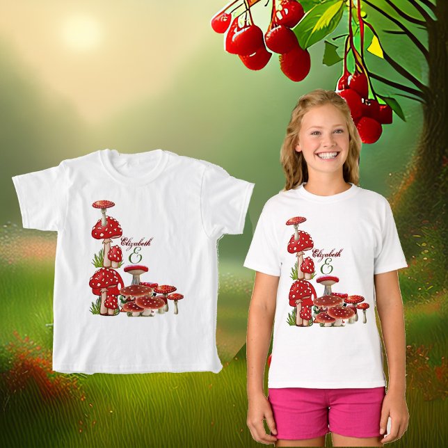 Red Berry Garden Toadstool Greenery Magic Mushroom T-Shirt (Red Berry Garden Toadstool Greenery Magic Mushroom T-Shirt)