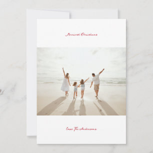 red berry handwritten ink merriest christmas photo holiday card