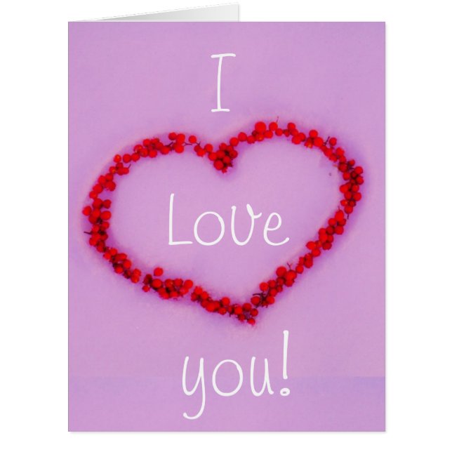 Red berry  Heart lavender background (Front)