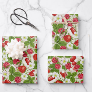Red Berry & Pills Pharmacy Gift Wrapping Paper