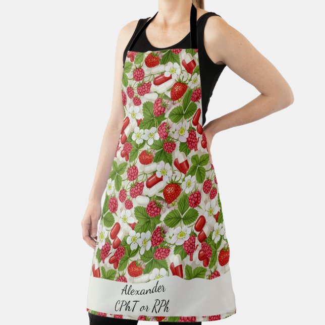 Red Berry & Pills Pharmacy Kitchen  Apron (Insitu)