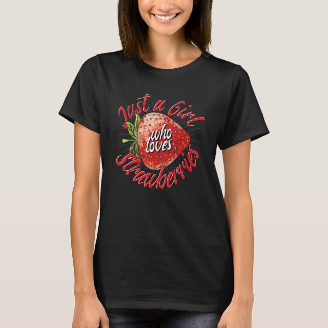 Red Berry Summer Food Fruit Women Girls Strawberry T-Shirt (Front)