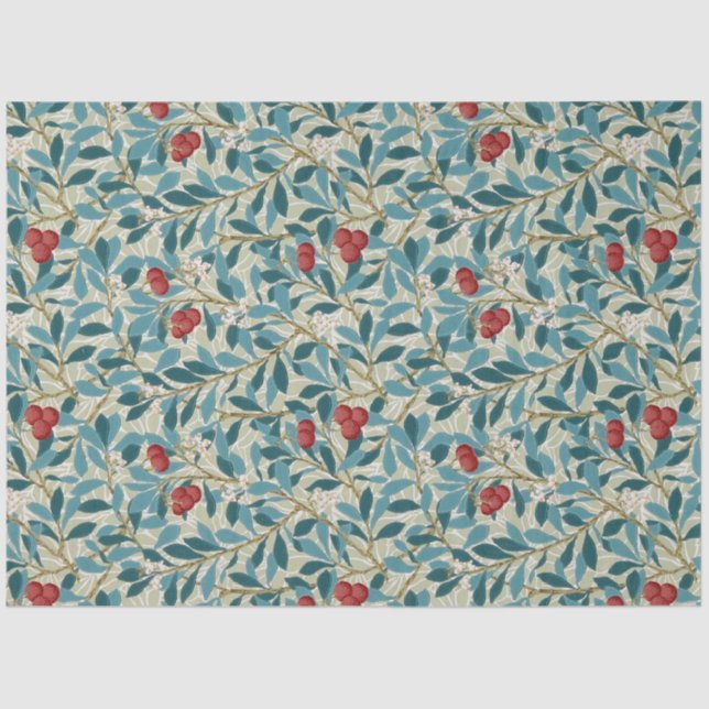 Red Berry Tree, William Morris Tissue Paper (Front)