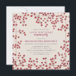 Red Berry Winter 18th Birthday Surprise Party Invitation<br><div class="desc">Rustic chic birthday party invitation features rustic red fire berries as a frame.  Modern and minimal typography adds to the contemporary aesthetic.</div>