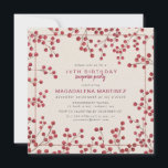 Red Berry Winter 70th Birthday Surprise Party Invitation<br><div class="desc">Rustic chic birthday party invitation features rustic red fire berries as a frame.  Modern and minimal typography adds to the contemporary aesthetic.</div>