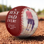 Red Best Dad Ever Father`s Day 2 Photo Collage Baseball<br><div class="desc">Modern Red Best Dad Ever Father`s Day Two Photo Collage Baseball. This modern custom and personalised baseball is a perfect gift for a dad or a new dad on a father`s day. The best dad ever two photo template baseball. Personalise it with two photos and names. The background is red...</div>