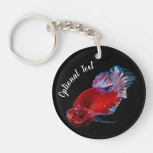 Red Betta Fighting Fish Key Ring