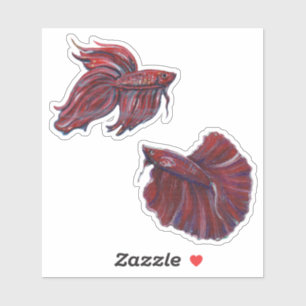 Red betta fish design by Renee Lavoie