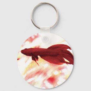 Red Betta Fish Key Ring