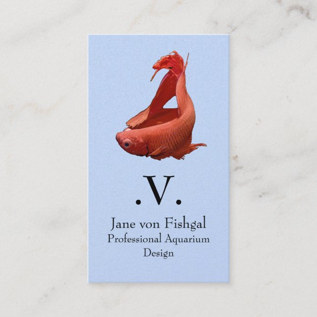 Red Betta Siamese Fighting Fish Business Card (Front)
