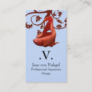 Red Betta Siamese Fighting Fish Business Card