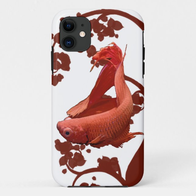 Red Betta Siamese Fighting Fish Case-Mate iPhone Case (Back)