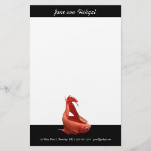 Red Betta Siamese Fighting Fish Stationery