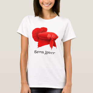 Red Betta Splendens Plakat Fish Women's T-Shirt