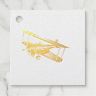 Red Bi-plane Foil Favour Tag