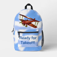Red Bi-plane Ready for Takeoff