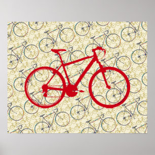 red bicycle . bike-decor poster
