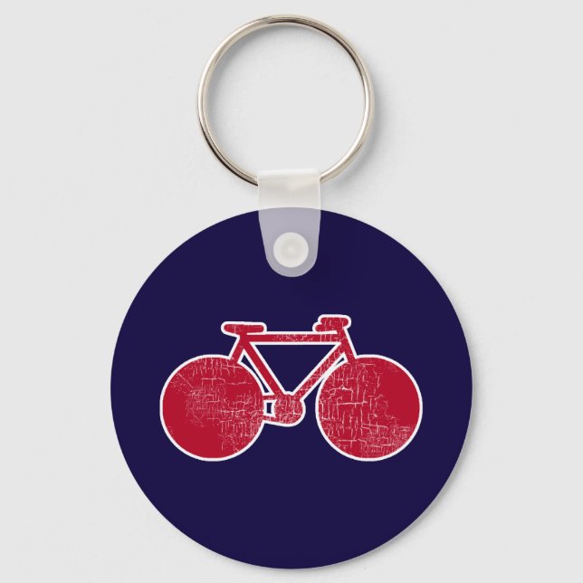 red bicycle / biking key ring (Front)