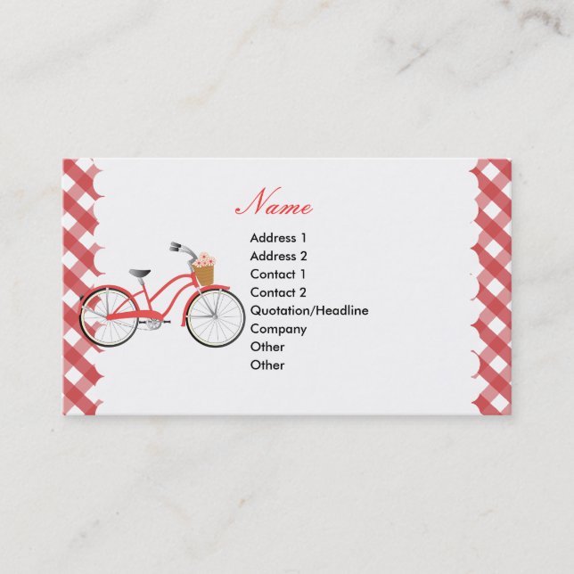 Red Bicycle Business Card (Front)