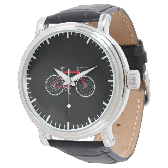 Red Bicycle On Black Watch (Angled)