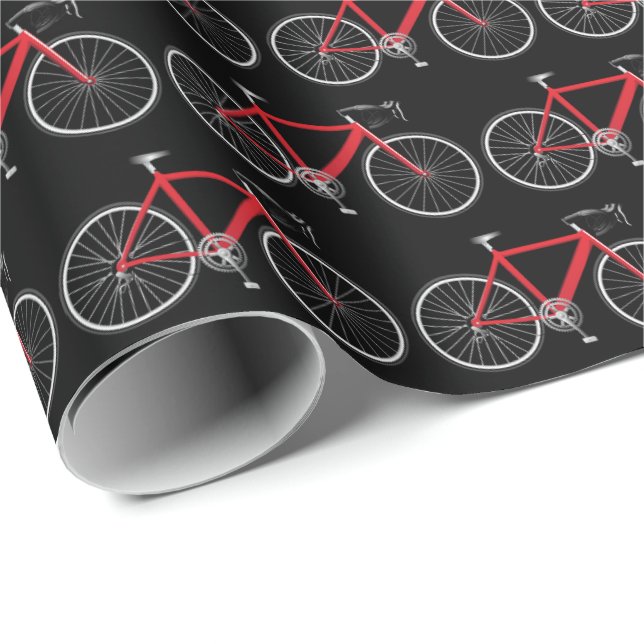 red bicycle on black wrapping paper (Roll Corner)