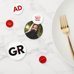 Red Big Bold Angle-Cut Letters Graduation Confetti