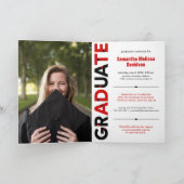 Red Big Bold Angle-Cut Letters Graduation Invitation (Inside)